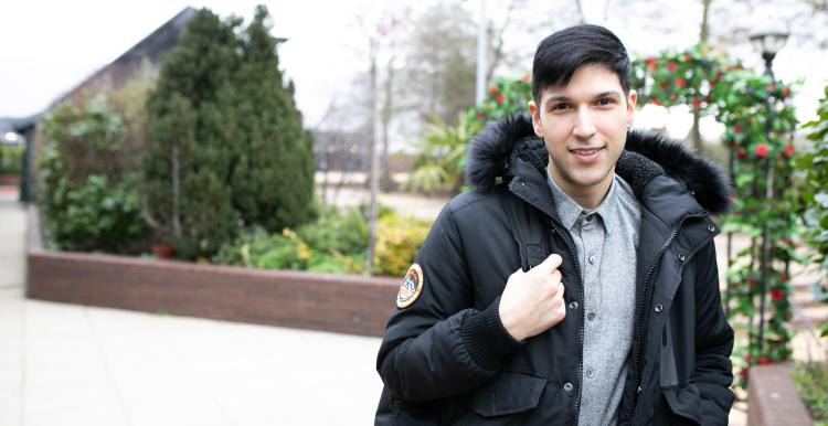 Young man smilng