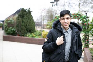 Young man smilng